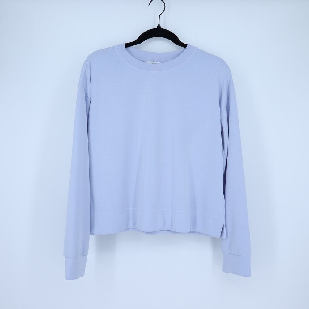Athleta Seasoft Crew Neck Sweatshirt Lavender Dove Modal Long Sleeve Women's M